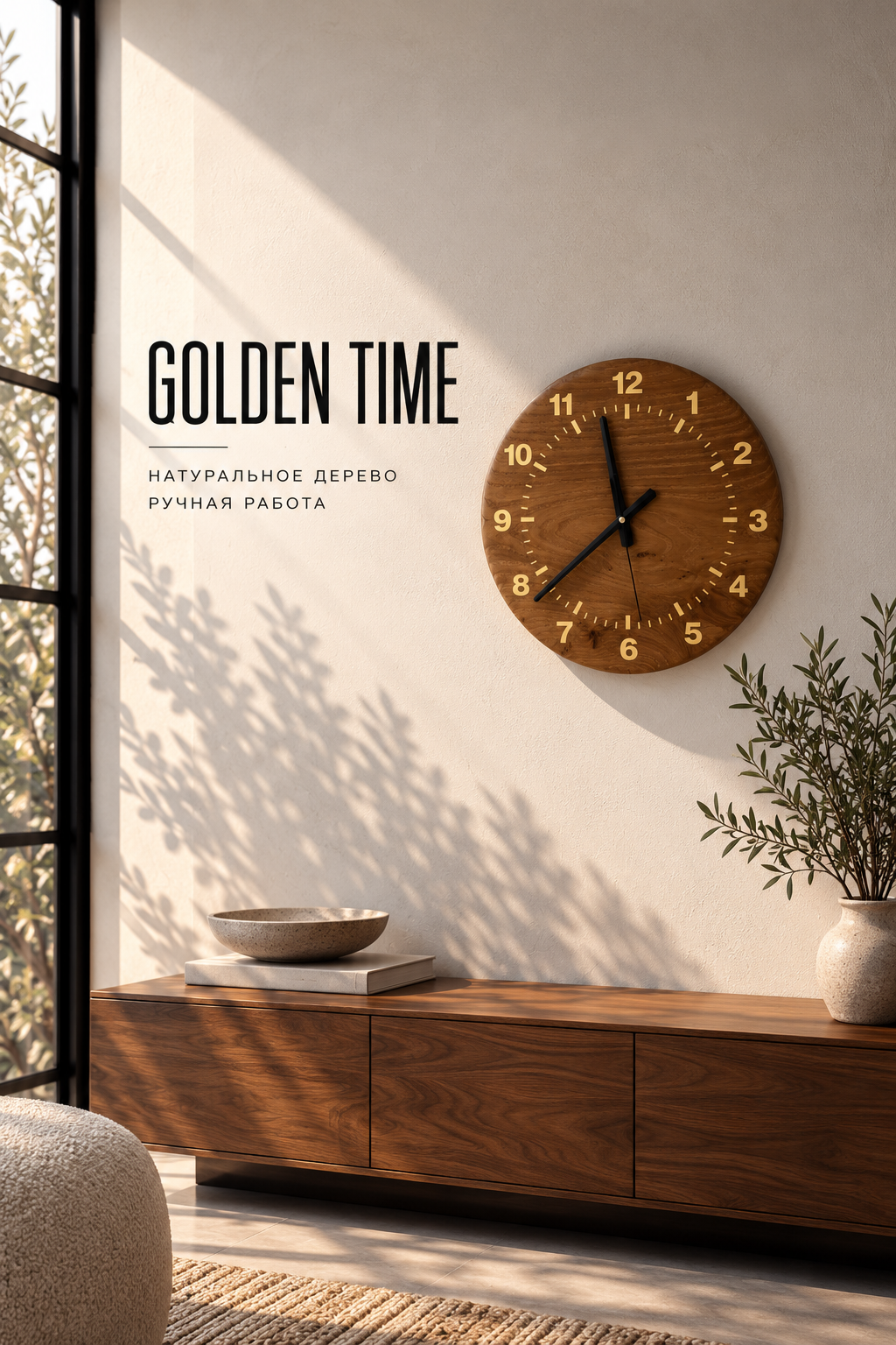 Wall Clock "Golden Time"